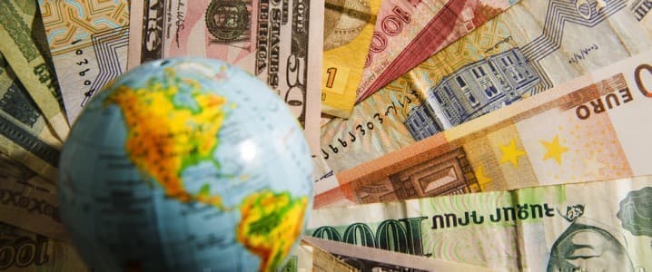 Globe and Currencies